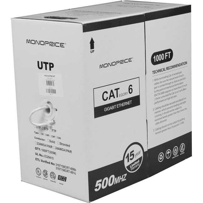 Cat6 Utp Stranded (Cm) 1000Ft - White