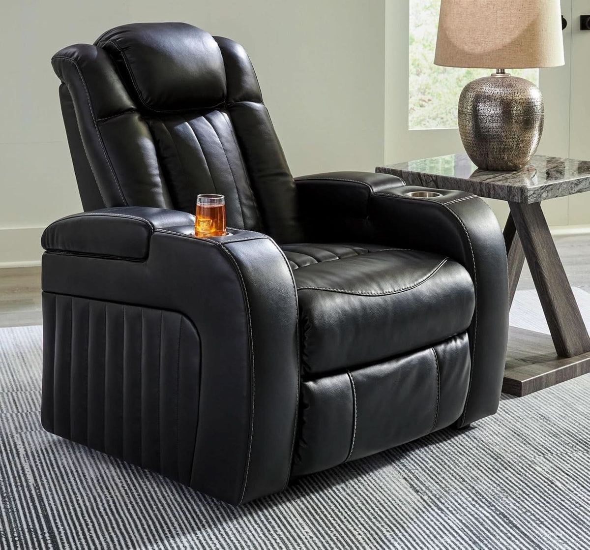 Caveman Den Power Recliner Chair Black With USB Ports