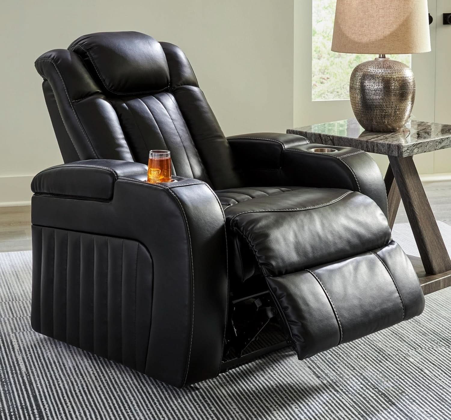 Caveman Den Power Recliner Chair Black With USB Ports