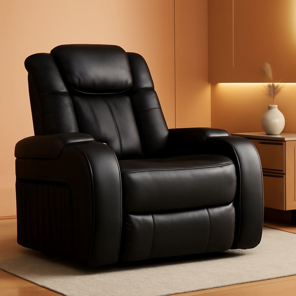 Caveman Den Power Recliner Chair Black With USB Ports