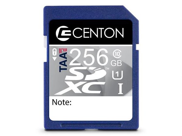 Centon 256GB TAA Compliant SDXC Card UHS-I Class U1 for Professionals