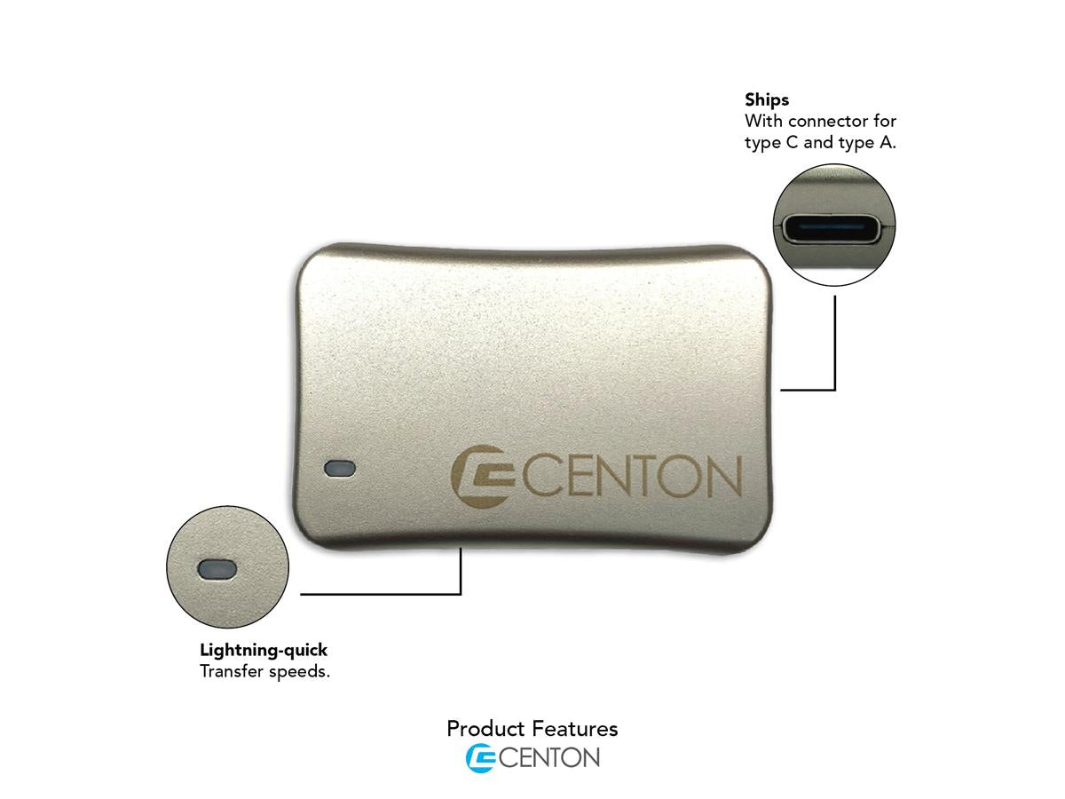 Centon 480GB External SSD USB 3.2 Gen 2 Fast Storage for Professionals