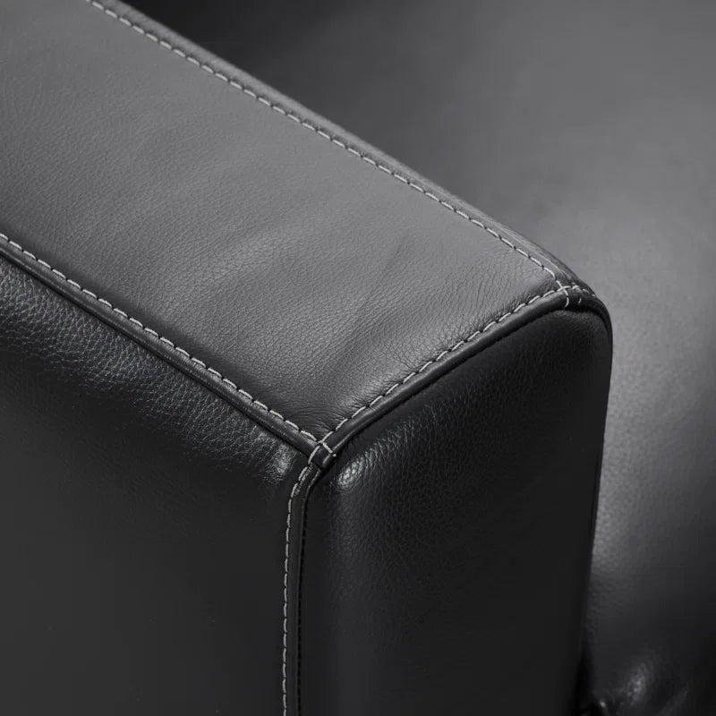 Cerellia 83.46 Inch Top Grain Leather Upholstered Sofa
