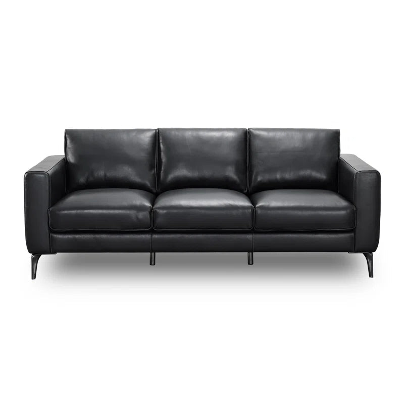 Cerellia 83.46 Inch Top Grain Leather Upholstered Sofa