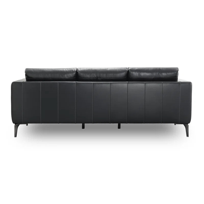 Cerellia 83.46 Inch Top Grain Leather Upholstered Sofa