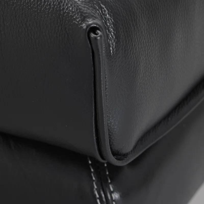 Cerellia 83.46 Inch Top Grain Leather Upholstered Sofa