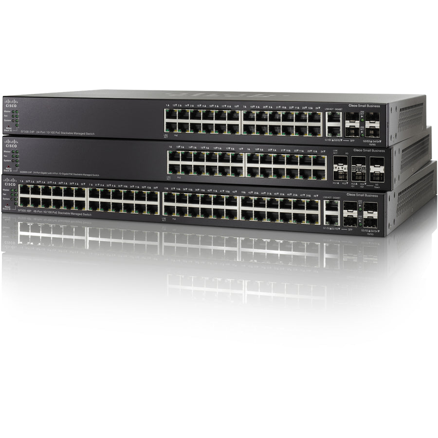 Cert Refurb 24Port Gig Poe With,4Port 10Gig Stackable Mngd Sw Reman Sg500X-24P-K9Au-Rf