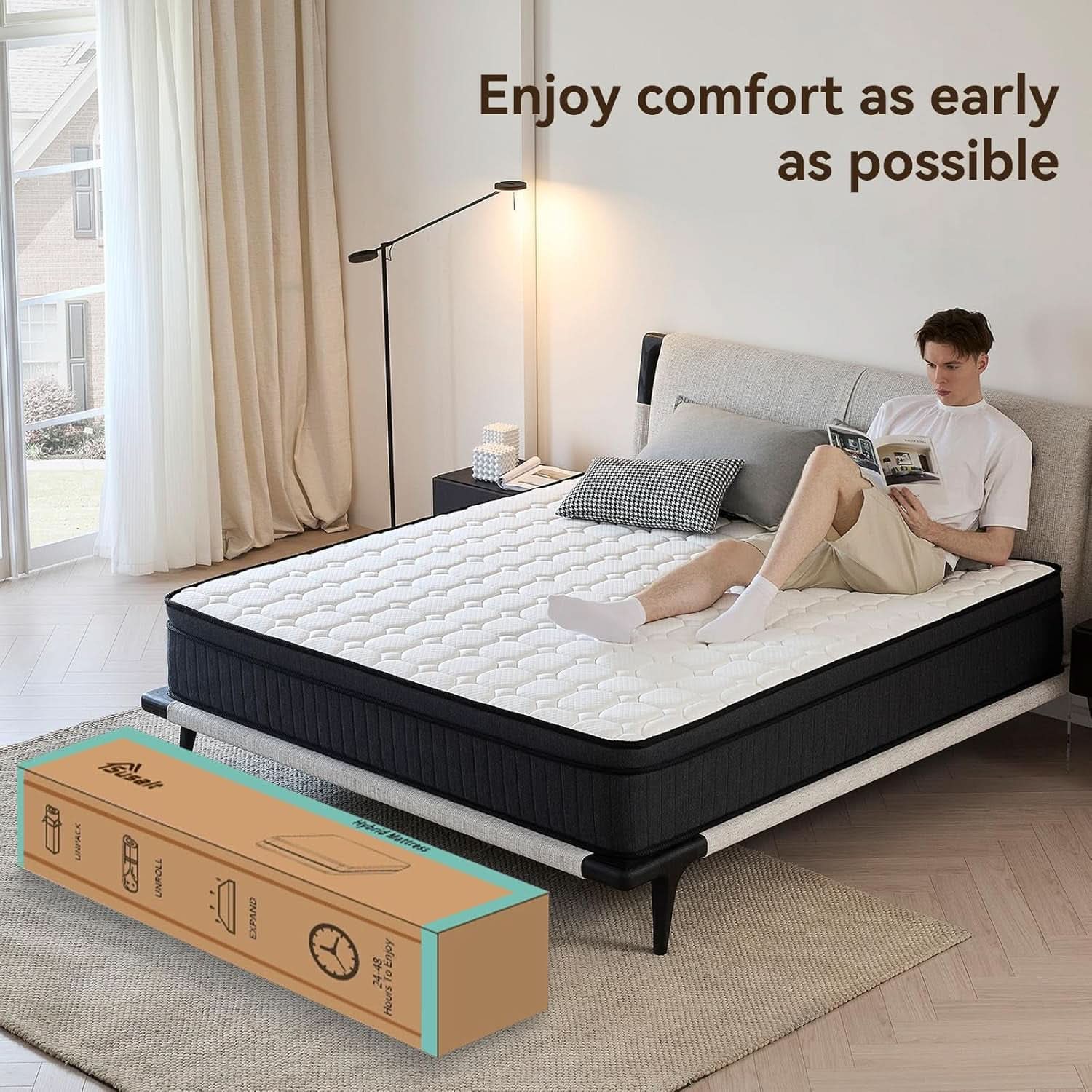 CertiPUR-US Certified 10 Inch Queen Hybrid Memory Foam Mattress