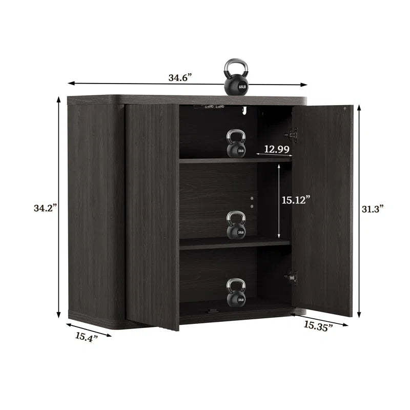 Cesiro 34.6 Inch Buffet Sideboard With Adjustable Shelves