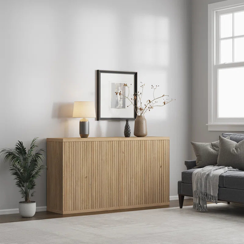Cesiro Accent Cabinet With Adjustable Shelves Fluted Doors