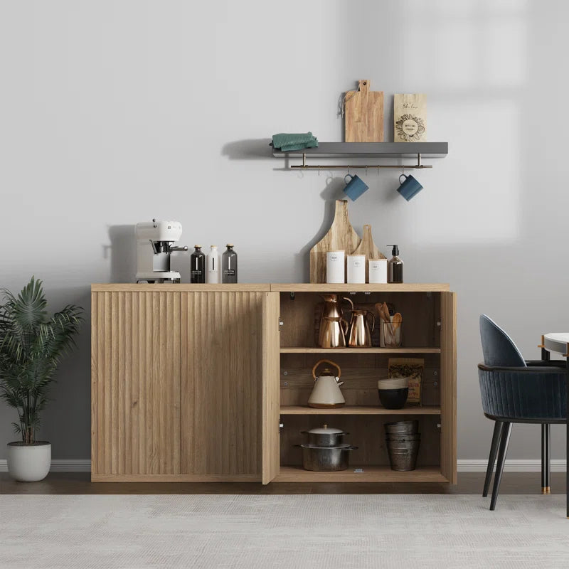 Cesiro Accent Cabinet With Adjustable Shelves Fluted Doors