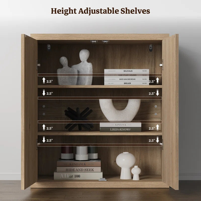 Cesiro Accent Cabinet With Adjustable Shelves Fluted Doors