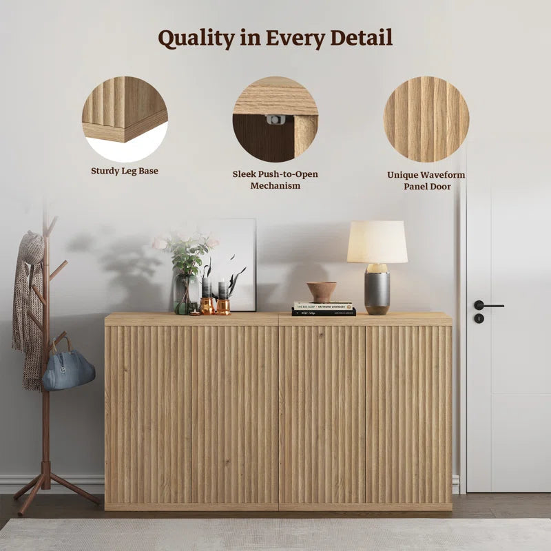 Cesiro Accent Cabinet With Adjustable Shelves Fluted Doors