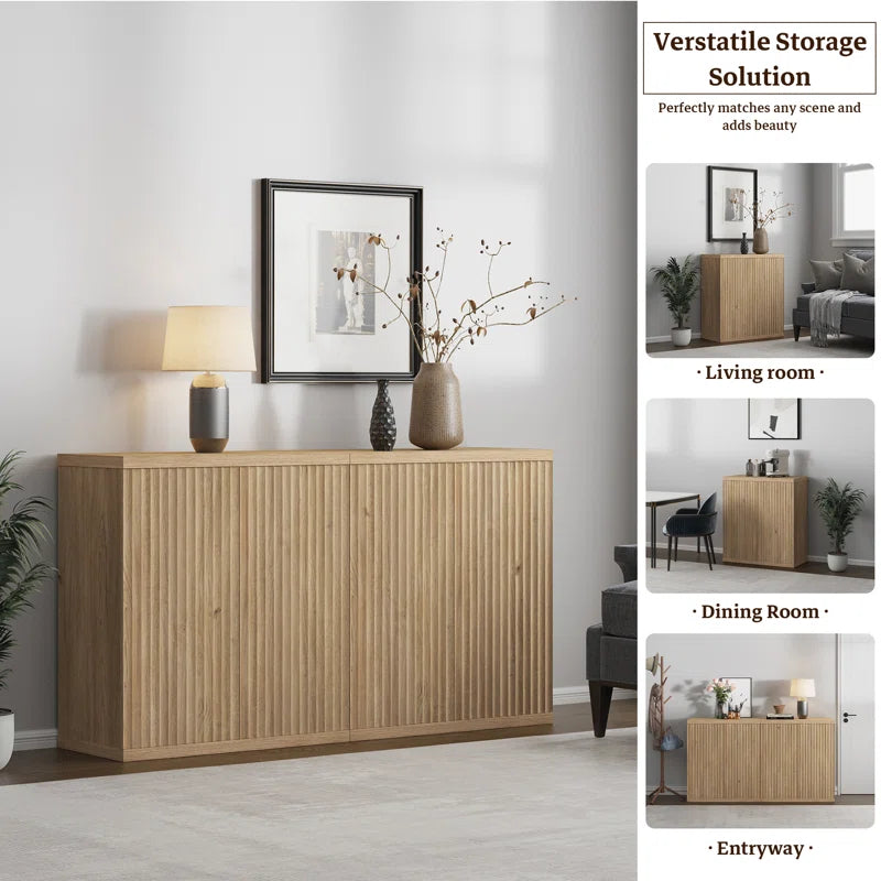 Cesiro Accent Cabinet With Adjustable Shelves Fluted Doors