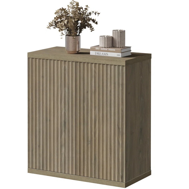 Cesiro Accent Cabinet With Adjustable Shelves Fluted Doors