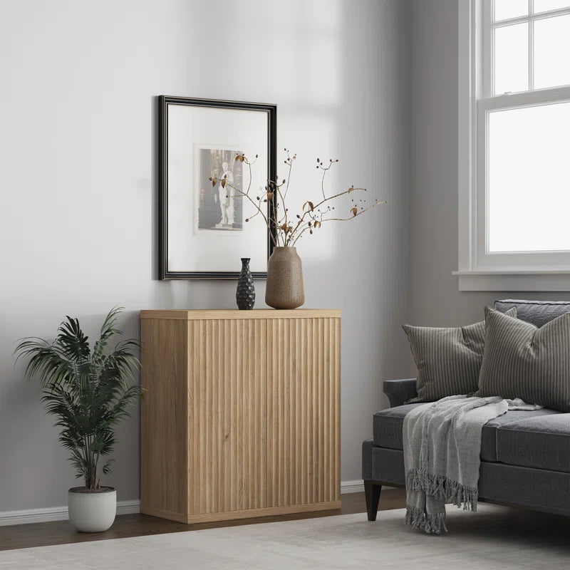 Cesiro Accent Cabinet With Adjustable Shelves Fluted Doors