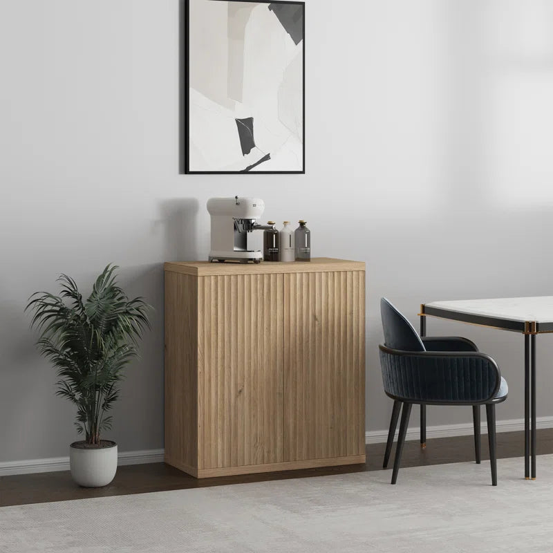 Cesiro Accent Cabinet With Adjustable Shelves Fluted Doors