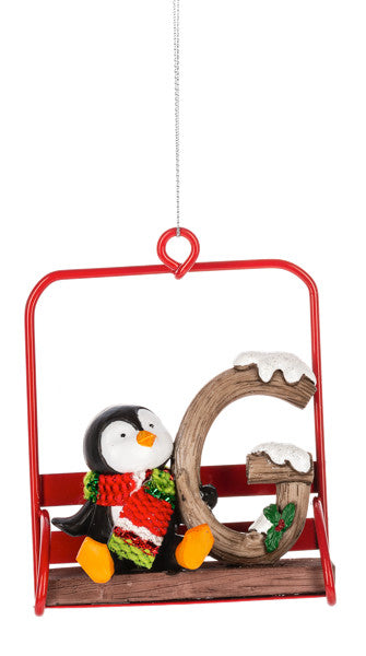 Chairlift Critter Ornament - Letter