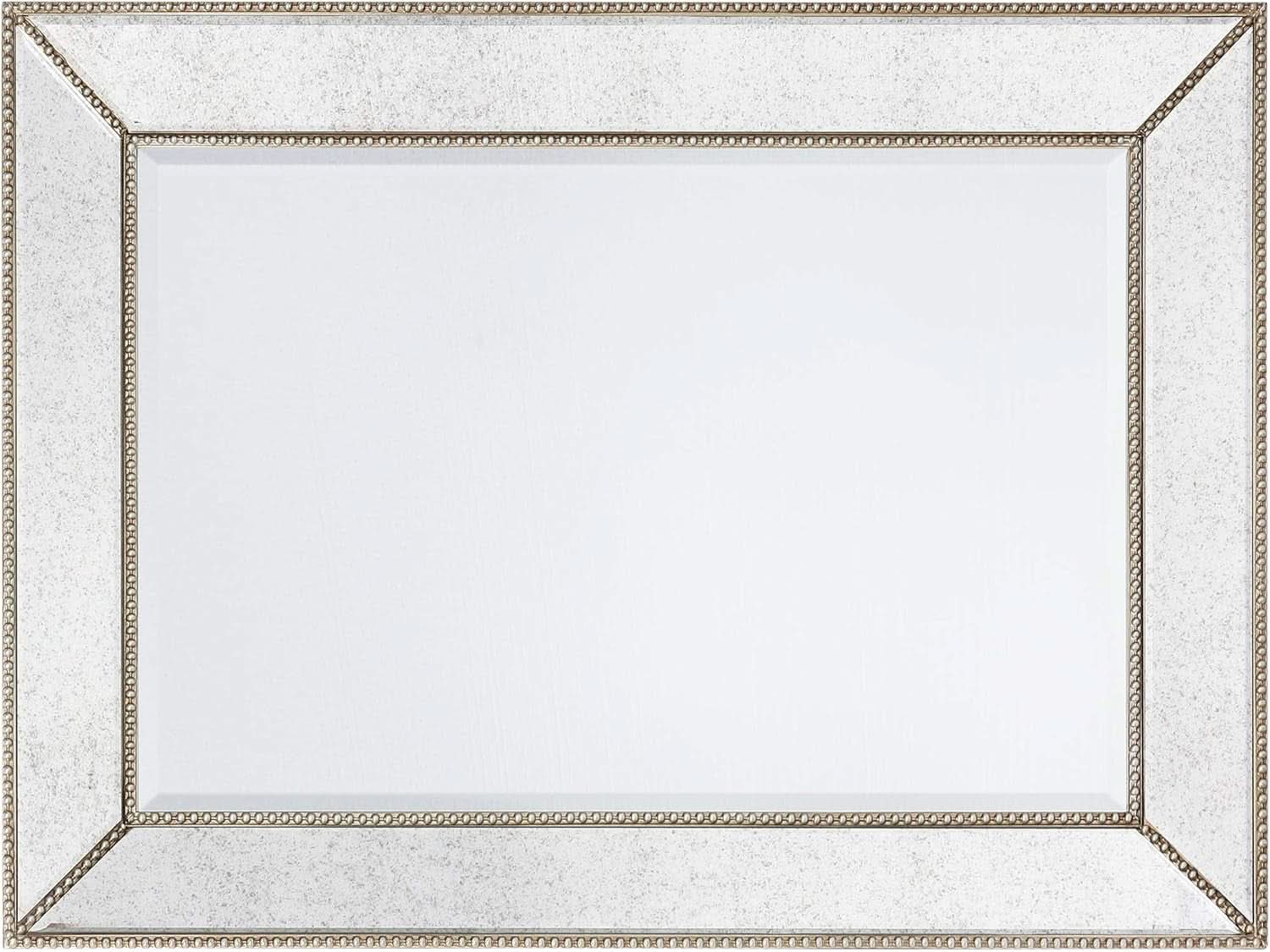 Champagne Bead Beveled Wall Mirror 40 X 30 Solid Wood Frame