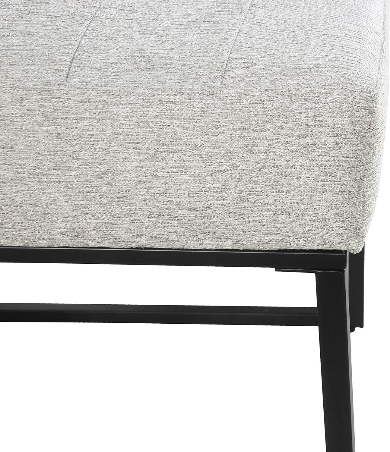 Channeled Metal Dining Chair With Gray Woven Finish