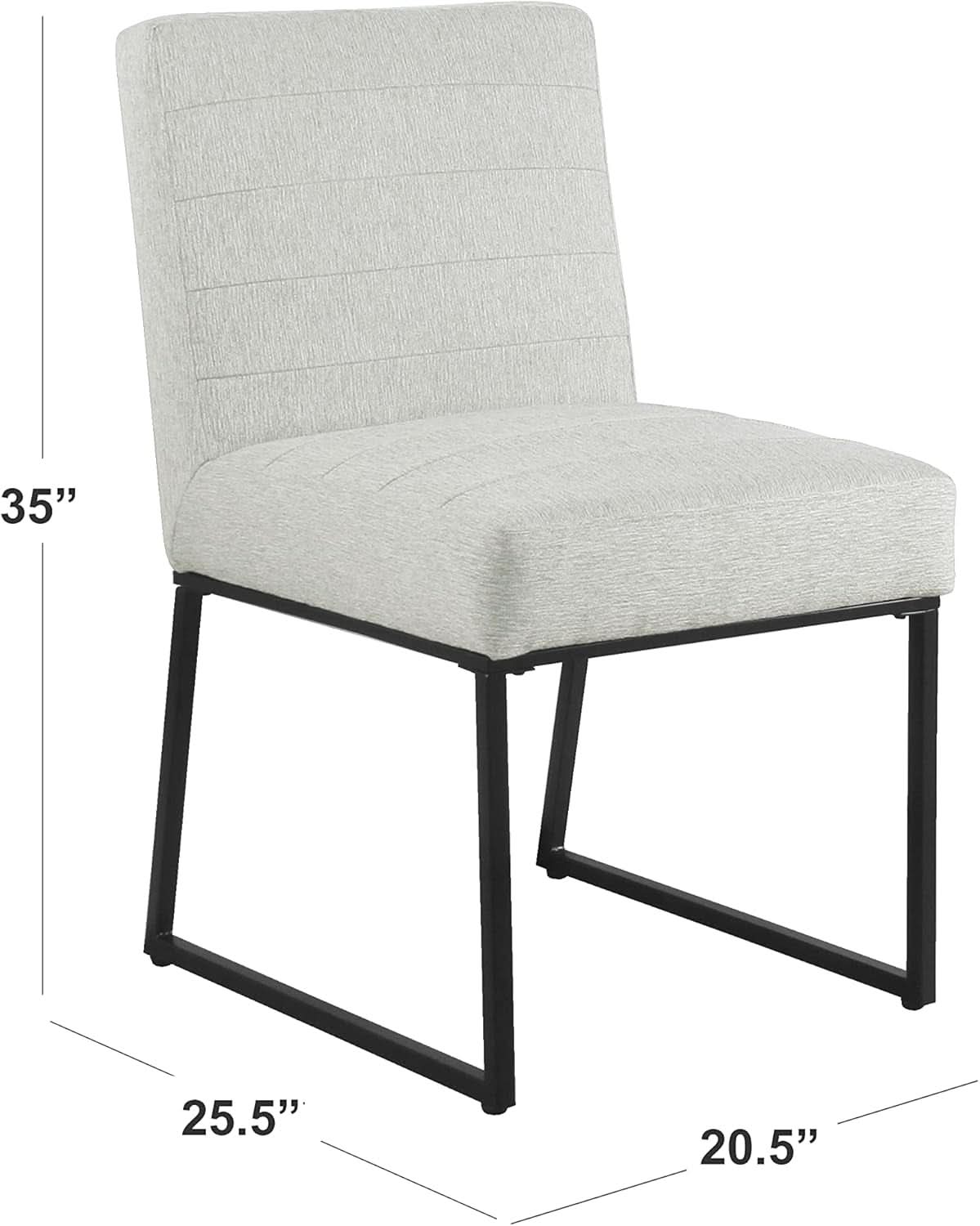 Channeled Metal Dining Chair With Gray Woven Finish