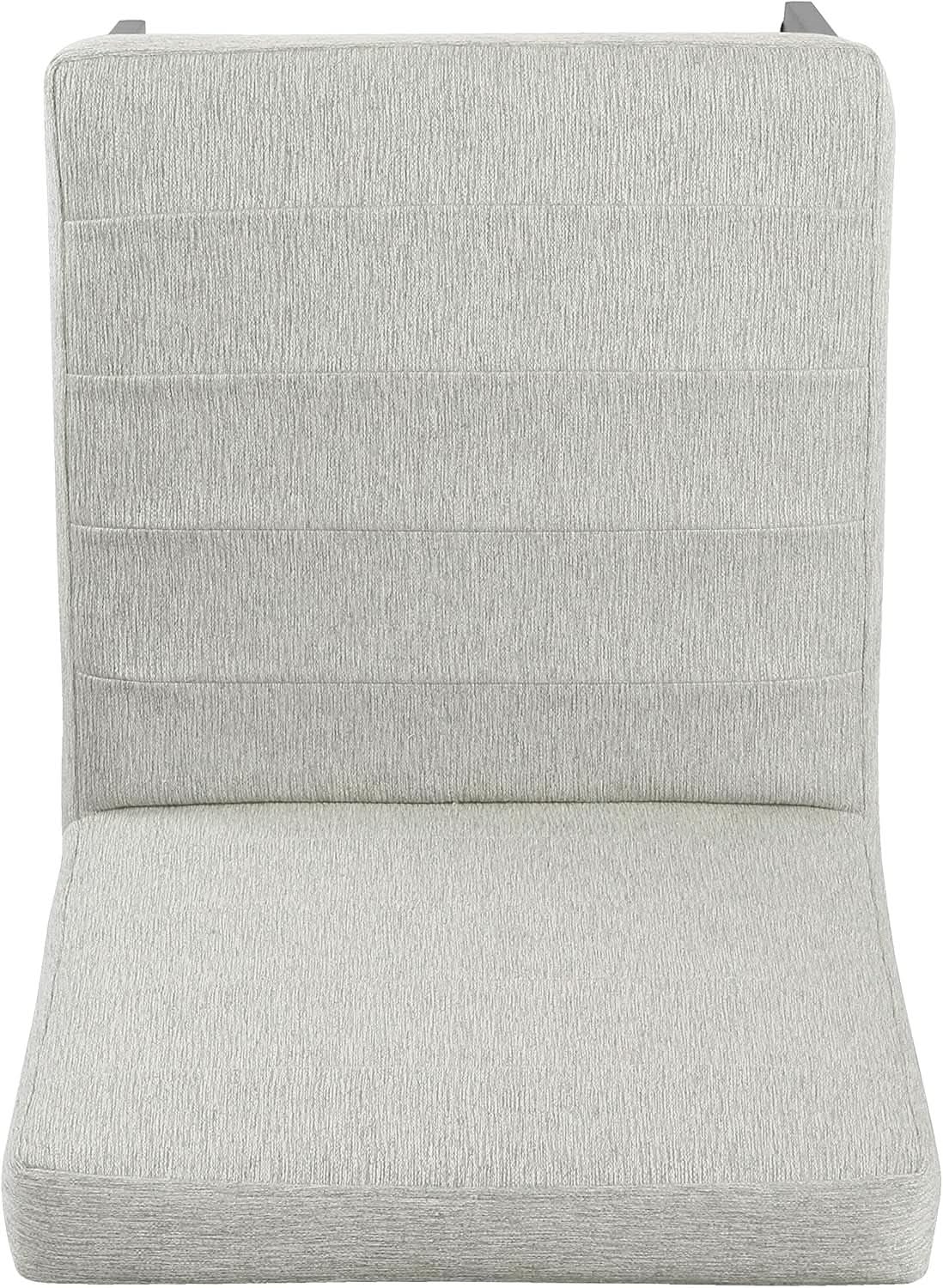 Channeled Metal Dining Chair With Gray Woven Finish