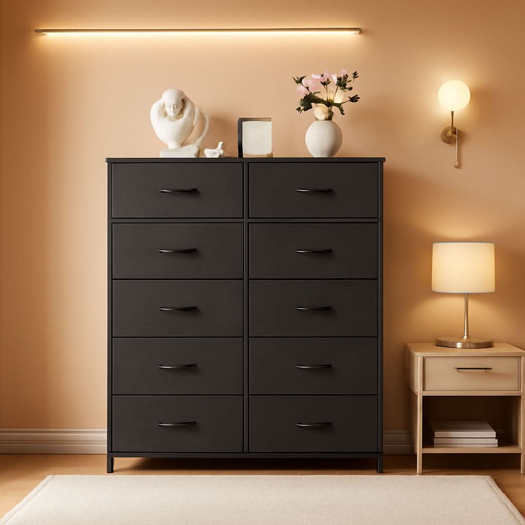 Charcoal Black 11 Drawer Storage Tower For Bedrooms