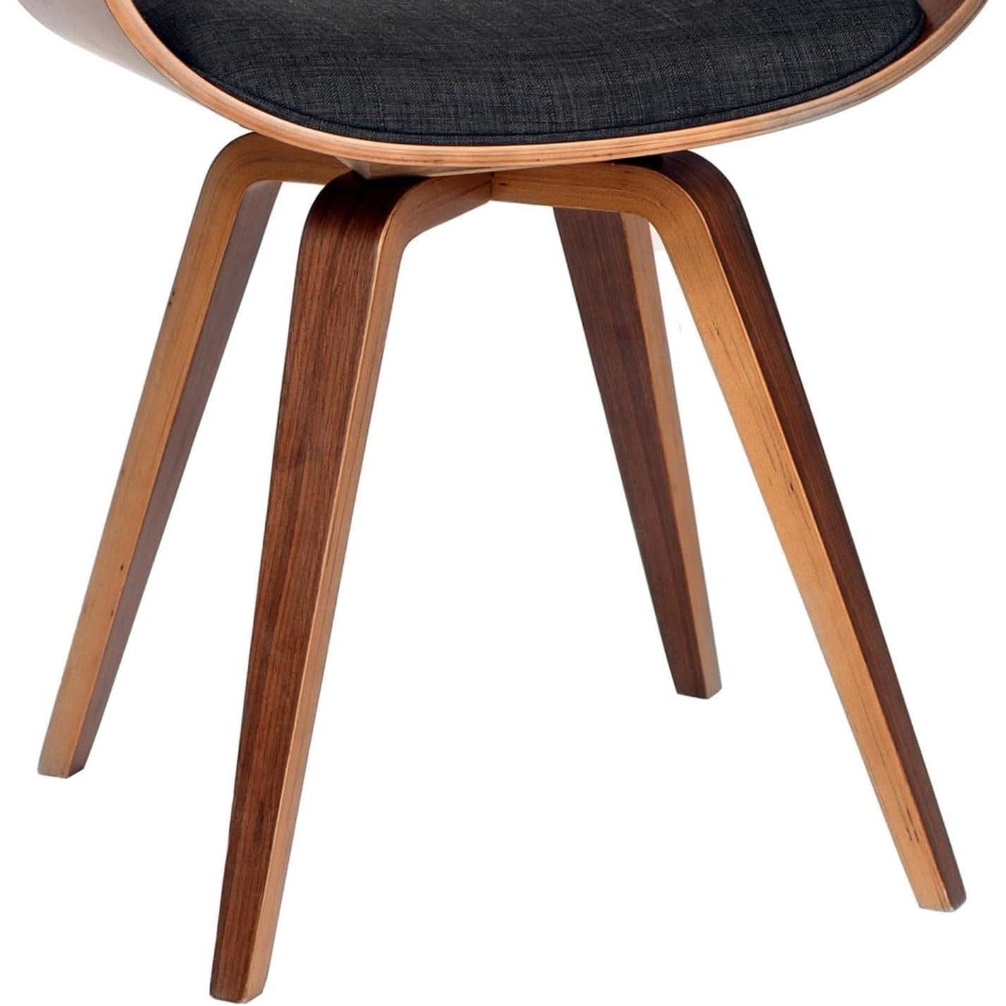 Charcoal Fabric and Walnut Wood Dining Chair 19 Inch Seat