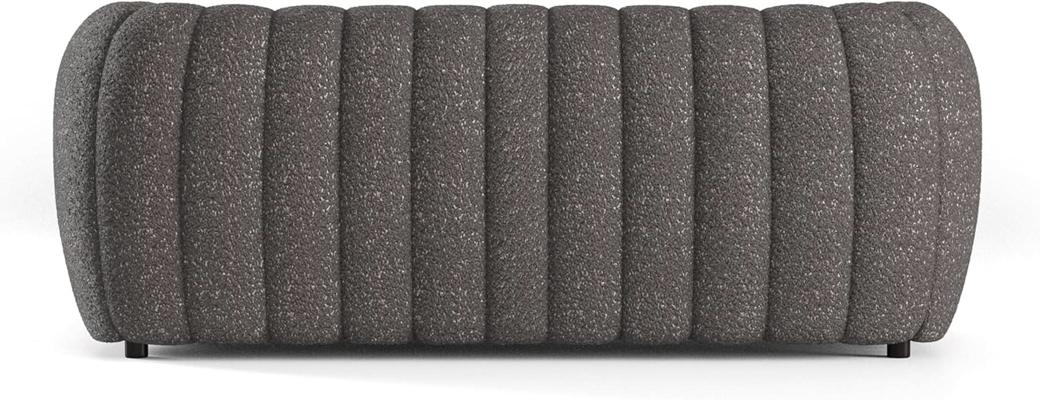 Charcoal Gray Vertical Channel Tufted 3 Piece Sofa Set