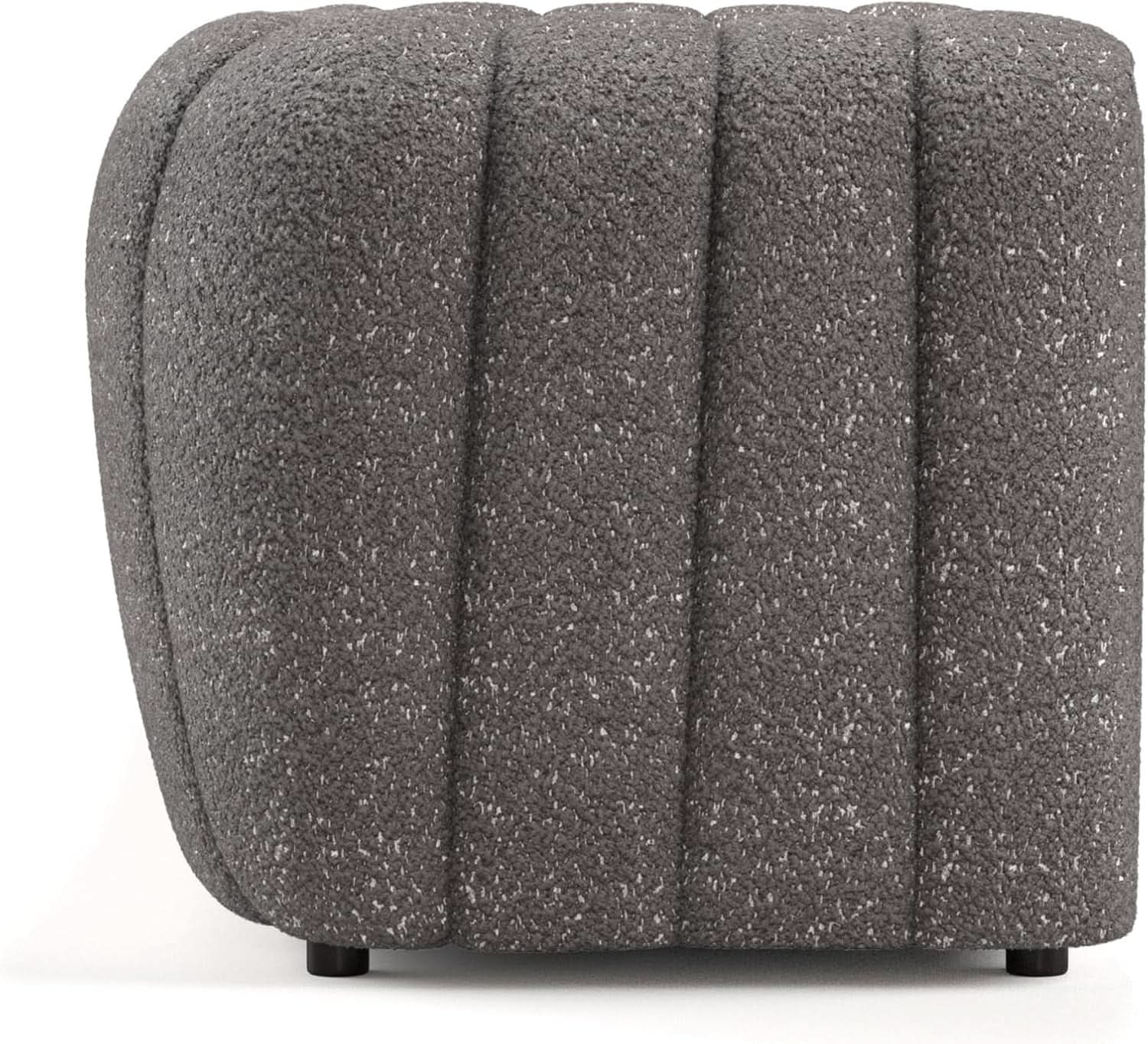 Charcoal Gray Vertical Channel Tufted 3 Piece Sofa Set