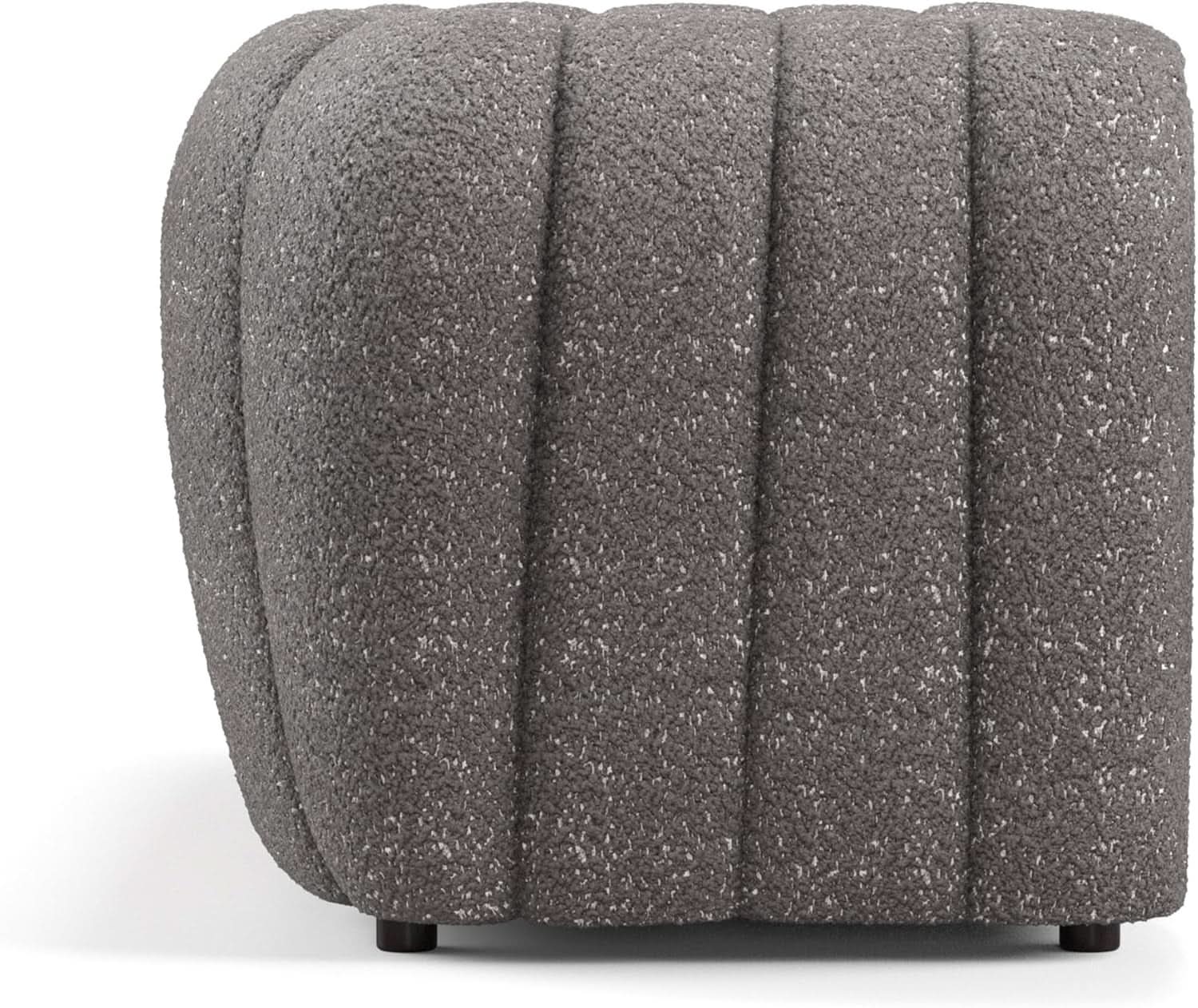 Charcoal Gray Vertical Channel Tufted 3 Piece Sofa Set
