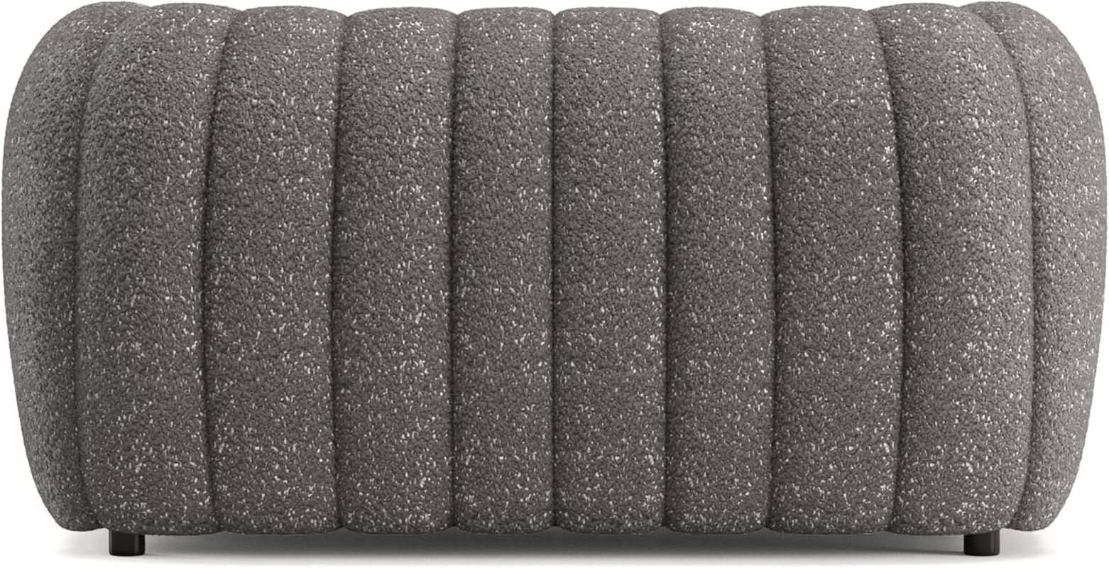 Charcoal Gray Vertical Channel Tufted 3 Piece Sofa Set