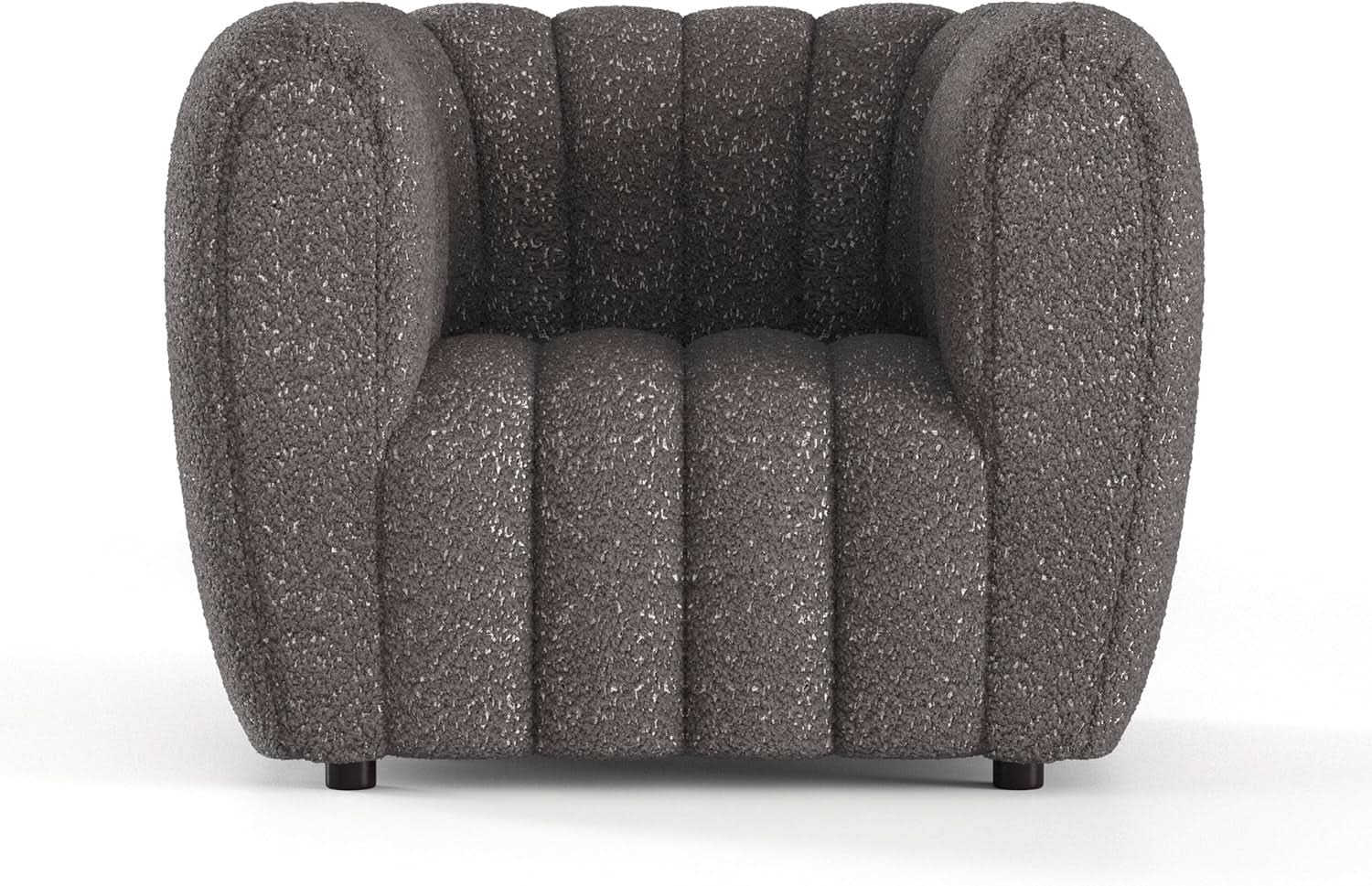 Charcoal Gray Vertical Channel Tufted 3 Piece Sofa Set