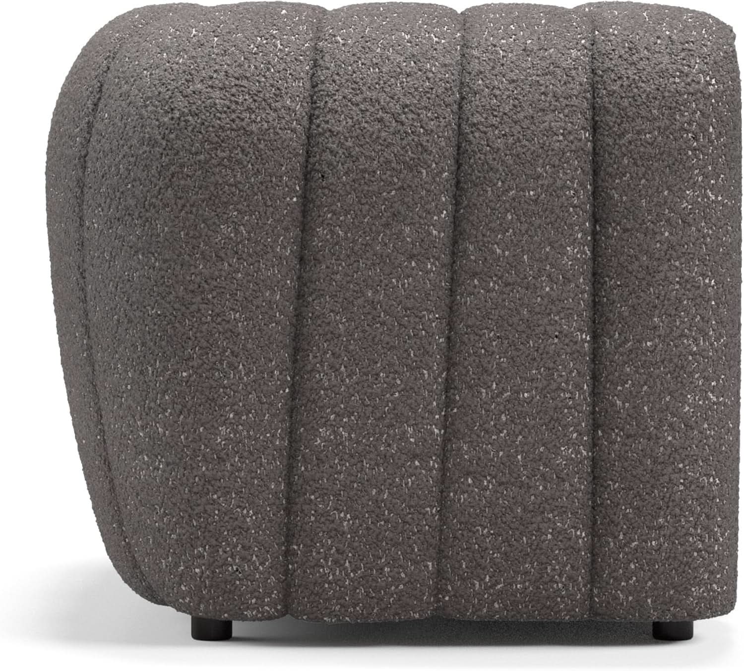 Charcoal Gray Vertical Channel Tufted 3 Piece Sofa Set