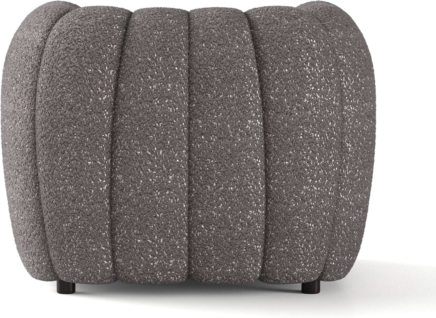 Charcoal Gray Vertical Channel Tufted 3 Piece Sofa Set