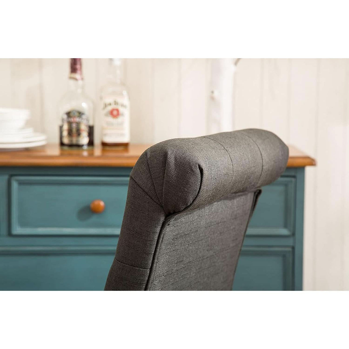 Charcoal Tufted Parsons Dining Chair Modern Style Elegant