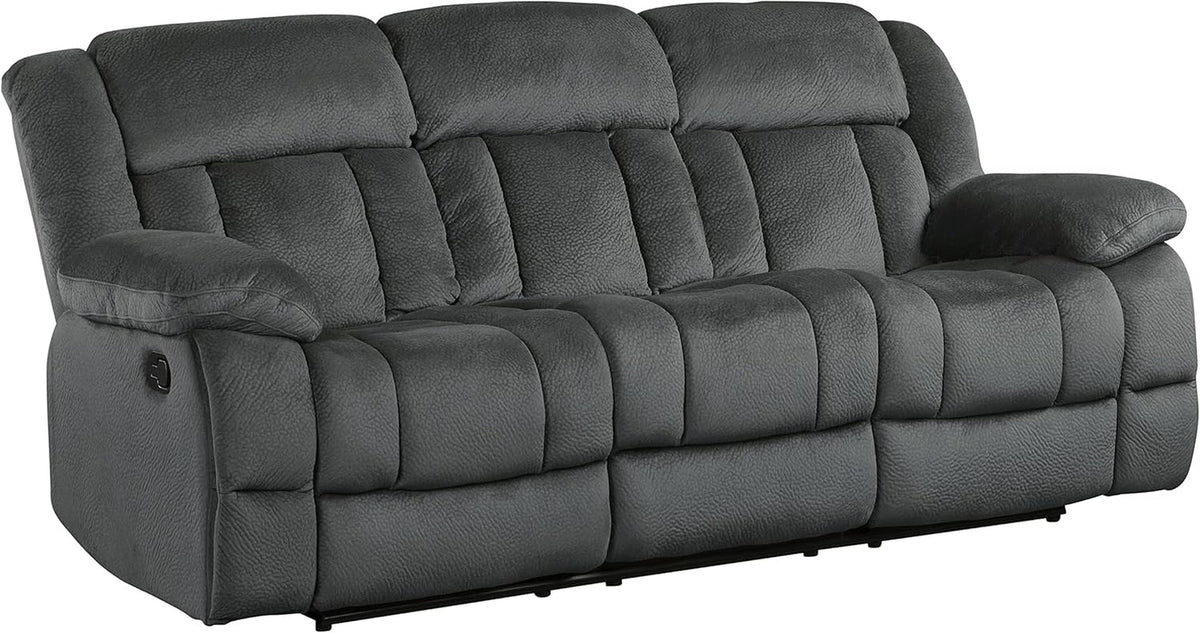 Charcoal Wall Hugger Manual Reclining 3 Seat Sofa 90 Inch