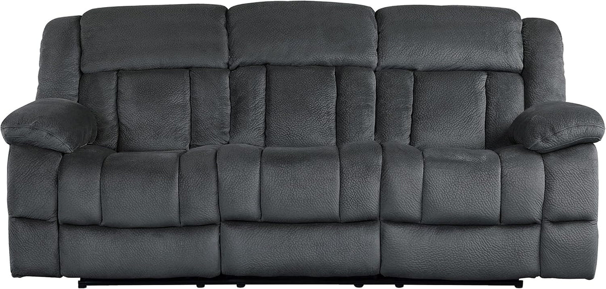 Charcoal Wall Hugger Manual Reclining 3 Seat Sofa 90 Inch