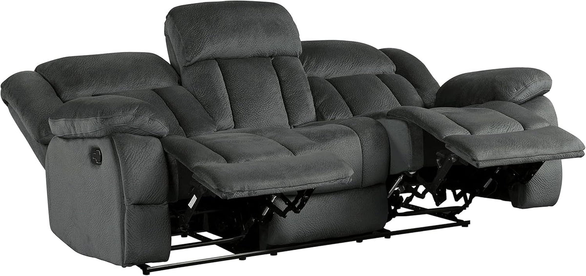 Charcoal Wall Hugger Manual Reclining 3 Seat Sofa 90 Inch