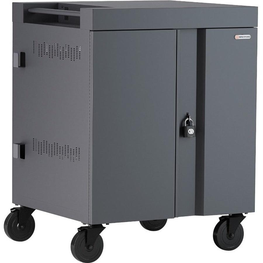 Charging Cart CUBE 36 Devices - Mobile Laptop Cart Storage | TechSoft TVC36PAC-PM