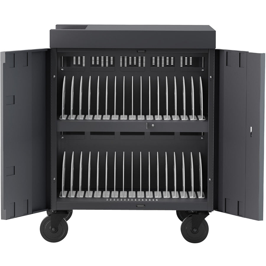 Charging Cart Device Storage - Cube Cart TVC36PAC AC Power Cable Management | TecISoft TVC36PAC-MUS