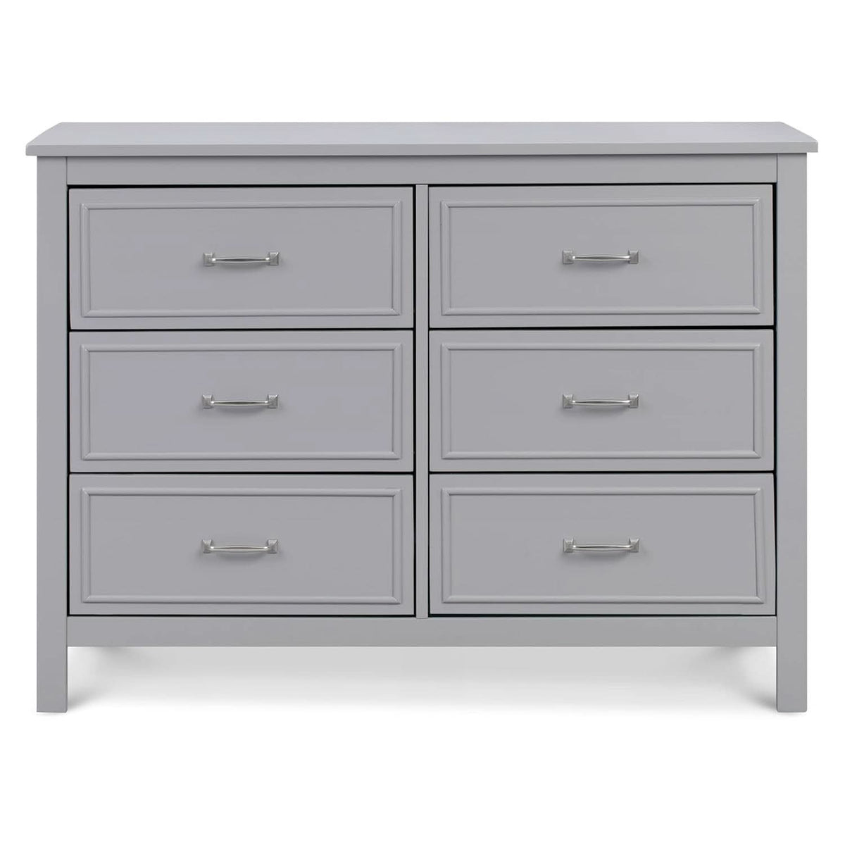 Charlie 6 Drawer Double Dresser Grey For Nursery And Kids Bedroom Storage