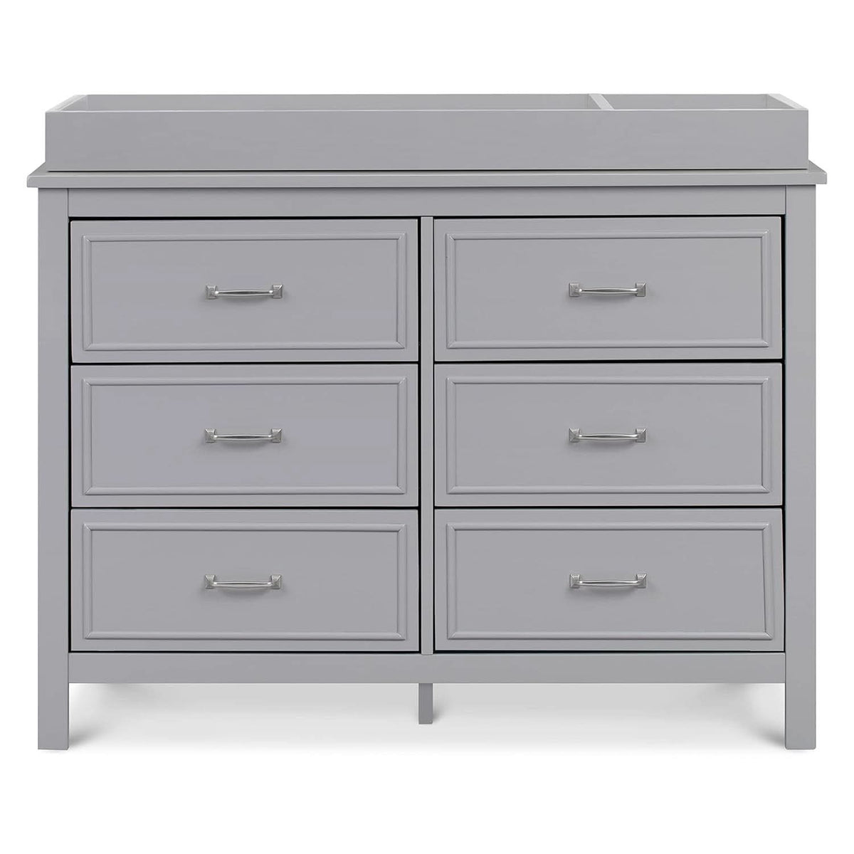 Charlie 6 Drawer Double Dresser Grey For Nursery And Kids Bedroom Storage
