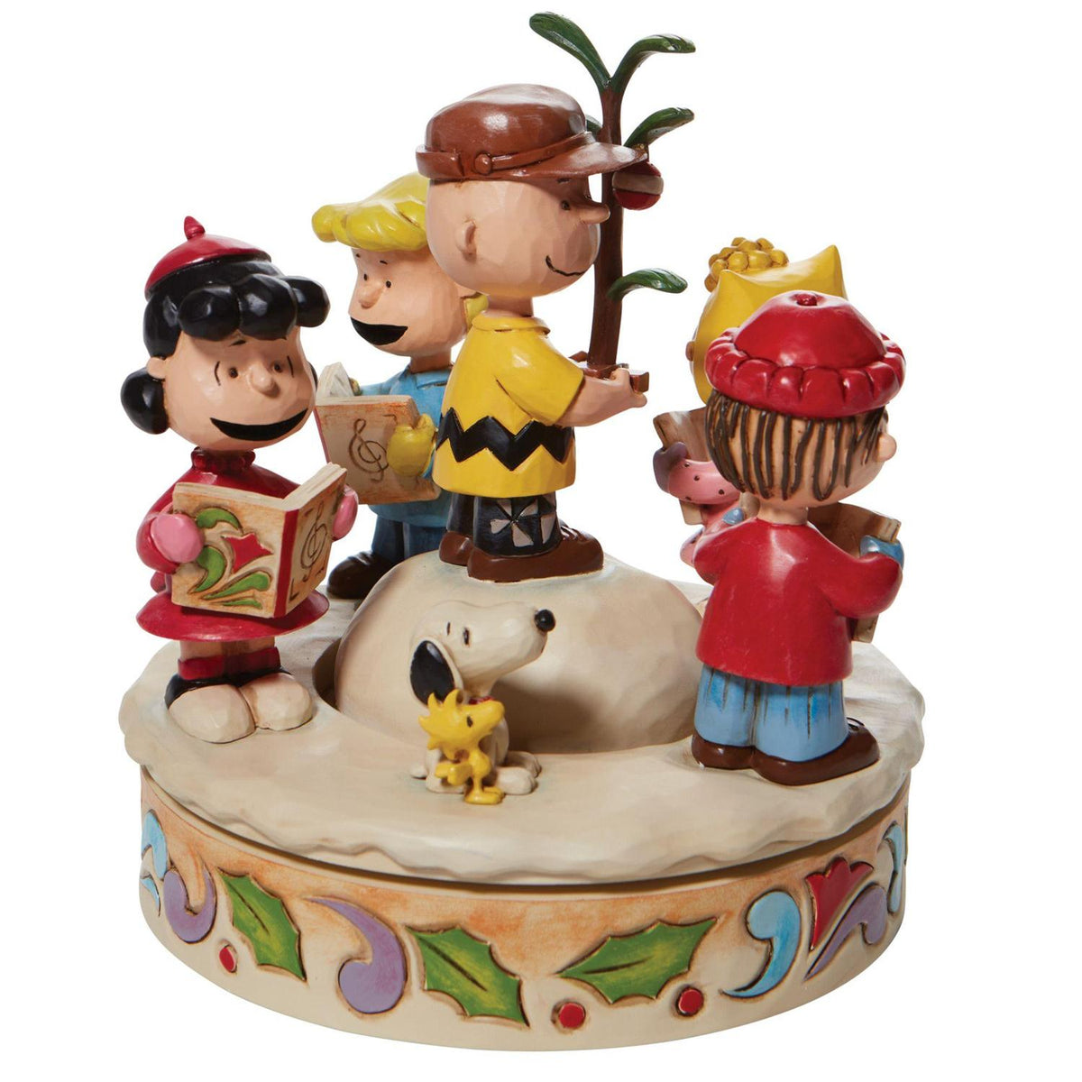 Charlie Brown and Friends around Christmas Tree