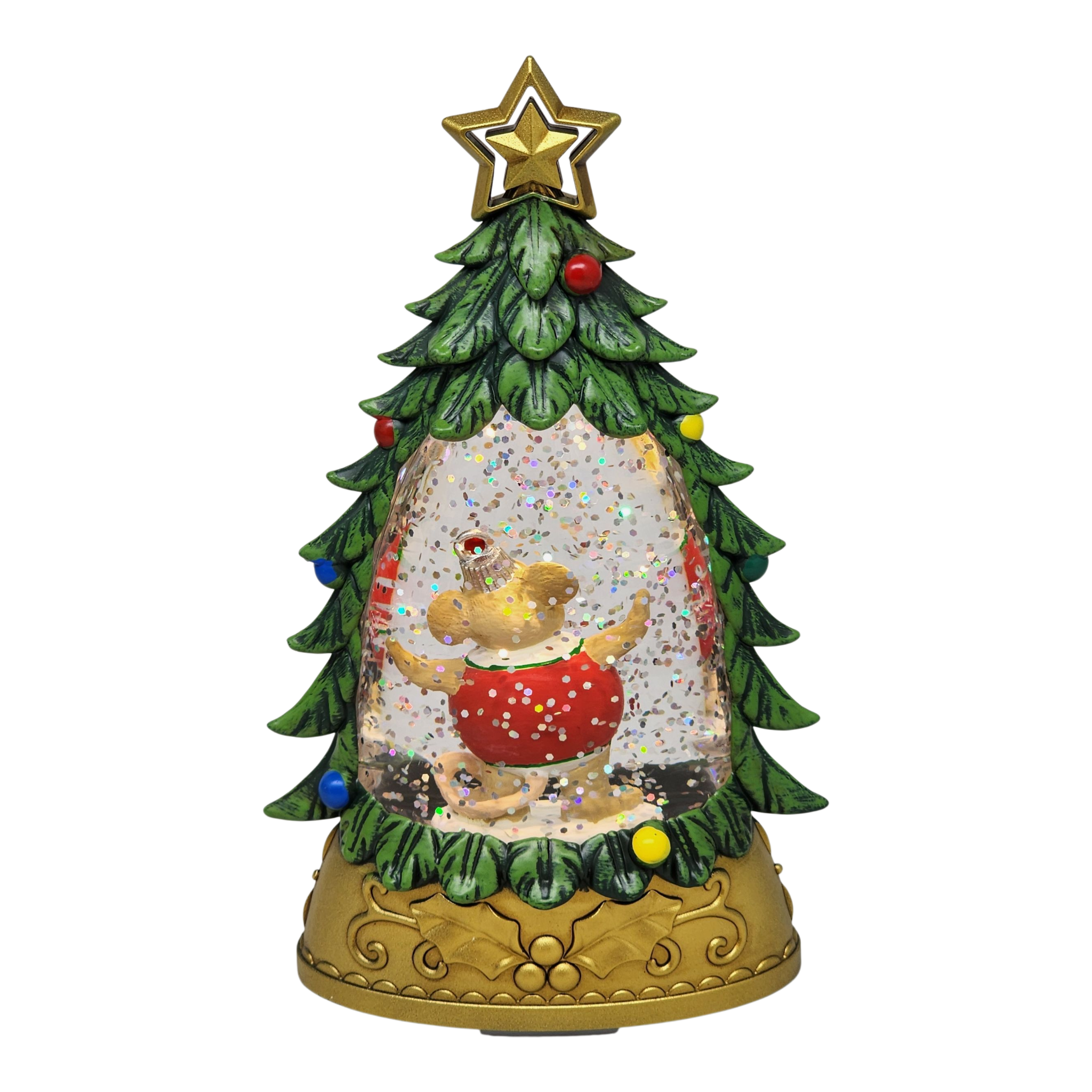 Charming Tails - Lighted Mouse Snowglobe Tree