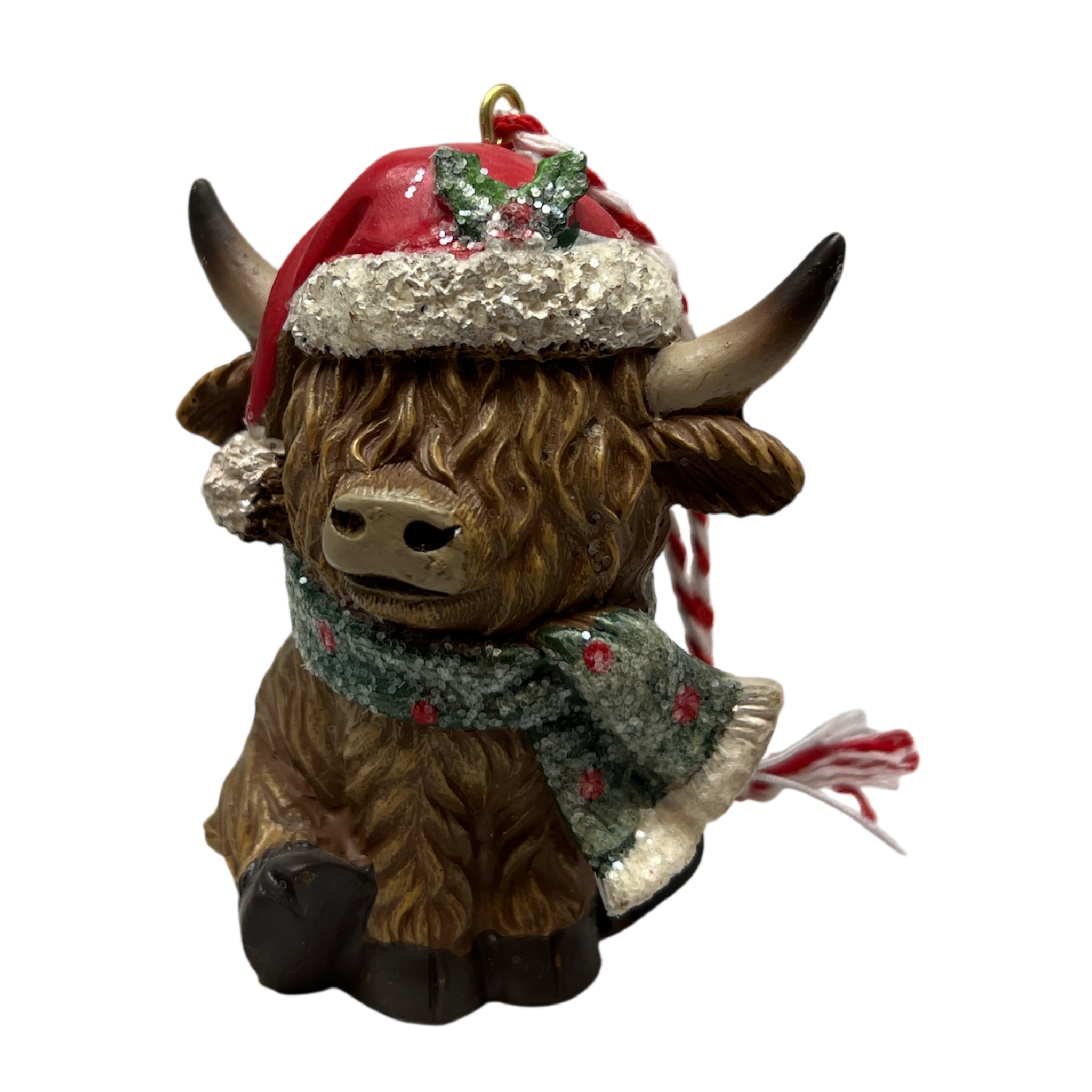 Cheerful Charlie Highland Cow Christmas Ornament