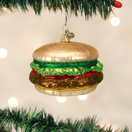 Cheeseburger Glass Ornament