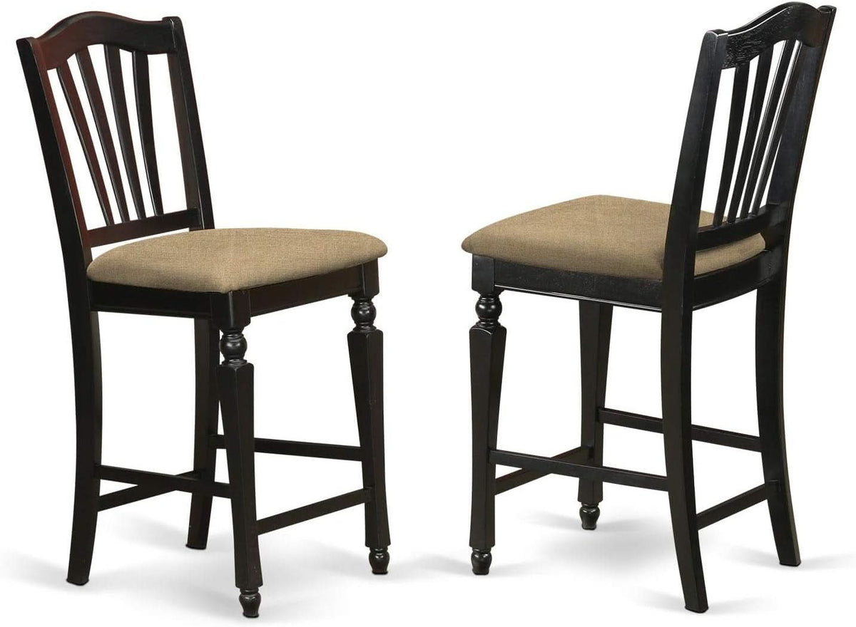 Chelsea Counter Dining Chairs Set Of 2 Black Faux Leather