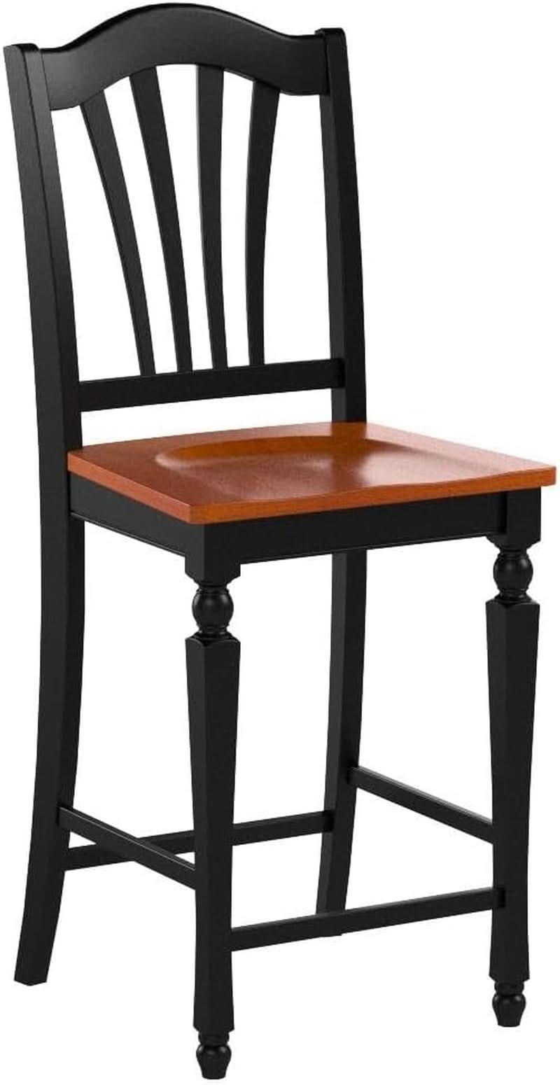 Chelsea Counter Height Bar Stools Set of 2 Slat Back Black Cherry