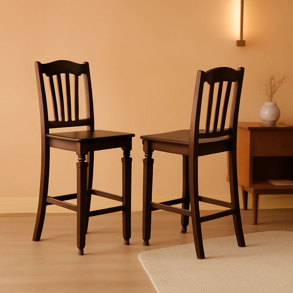 Chelsea Counter Height Barstools Slat Back Mahogany 2 Pack